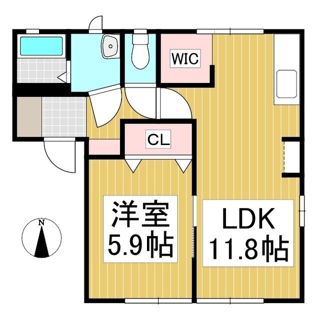 フレグランス絢香(1LDK/2階)の間取り写真