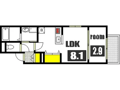 月光西川口町弐番館(1LDK/2階)の間取り写真