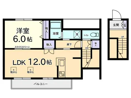 ラシェールリオン(1LDK/2階)の間取り写真