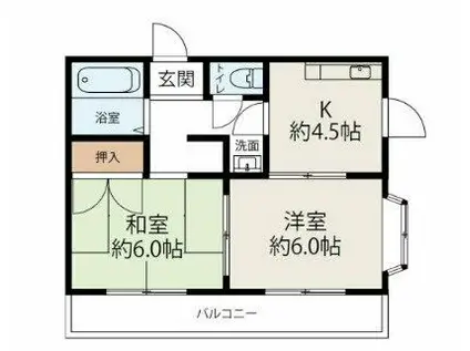 プチメゾントシ(2DK/2階)の間取り写真