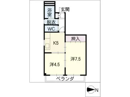 メゾン小森(2K/3階)の間取り写真