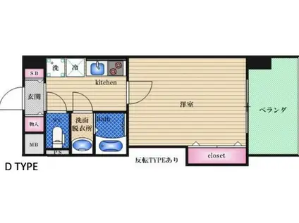 LUXE新大阪3(1K/4階)の間取り写真