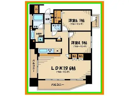 イプセ府中(1SLDK/10階)の間取り写真