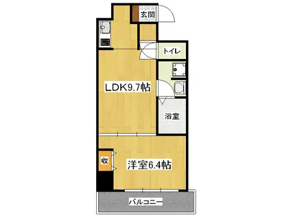 サンクチュアリ山科(1LDK/3階)の間取り写真
