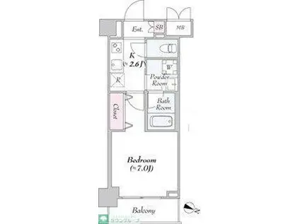 URBANLINK護国寺(1K/3階)の間取り写真