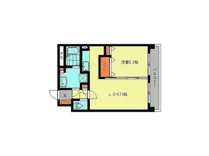 アクセスシティ千歳I(1LDK/4階)の間取り写真