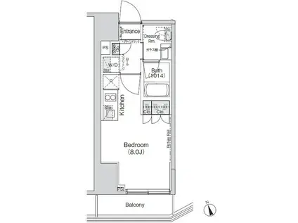 BELLE VUE 新橋(ワンルーム/15階)の間取り写真