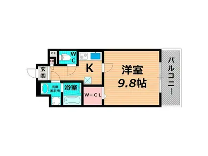 グランシャリオ関目(1K/9階)の間取り写真