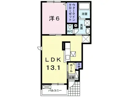 グランデ フィオーレ 木園 A 1LDKTW(1LDK/1階)の間取り写真