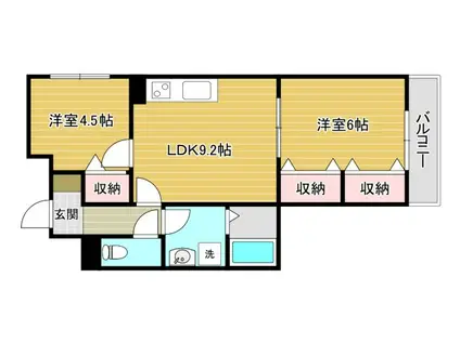 HEALING GRACE(2LDK/3階)の間取り写真