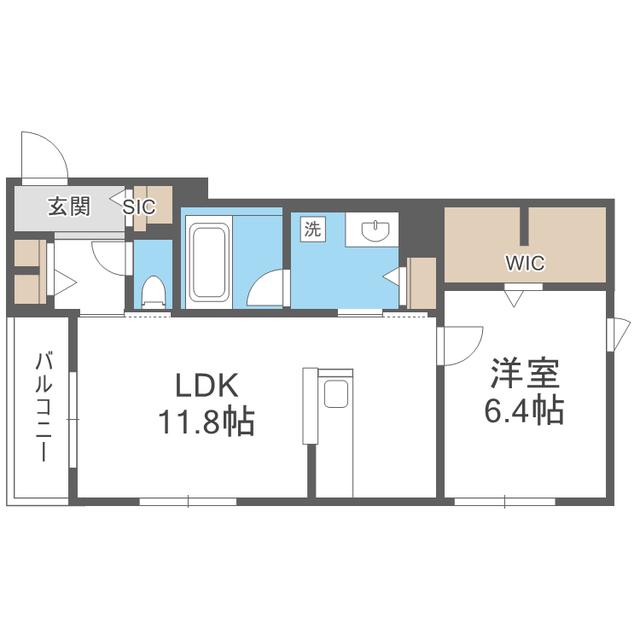 ヘキラン天神スクエア(1LDK/3階)の間取り写真