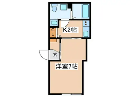 淵野辺4丁目共同(1K/2階)の間取り写真