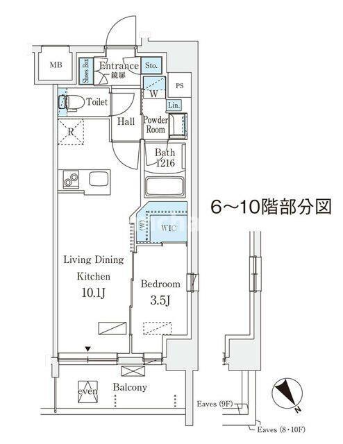 エル・セレーノ横浜(1LDK/3階)の間取り写真