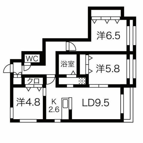 フィオラノセレッソ(3LDK/1階)の間取り写真