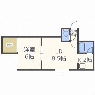 ブレス72(1LDK/3階)の間取り写真