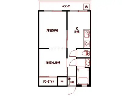 森マンション(1LDK/1階)の間取り写真