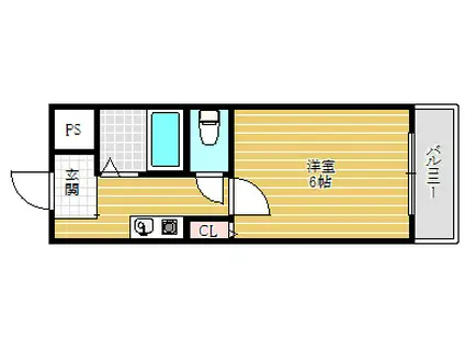 K-COURT西代(1K/3階)の間取り写真