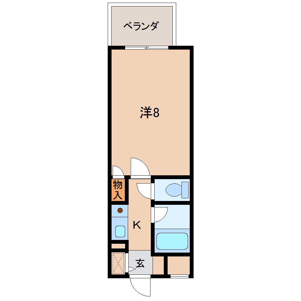 シャルマンフジ中之島壱番館(1K/2階)の間取り写真