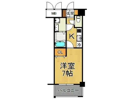 エスリード西宮北口第2(1K/3階)の間取り写真