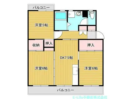 レジデンス東野(3DK/4階)の間取り写真