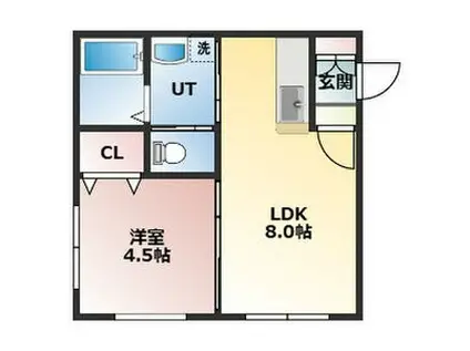 ハイムHI-LITEIII(1LDK/3階)の間取り写真