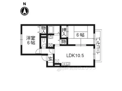 フォンテーヌ塩田(2LDK/2階)の間取り写真