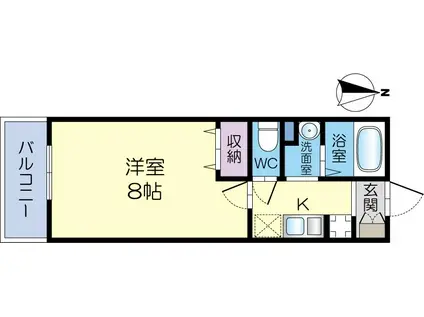 カーサ・ブリランテ(1K/6階)の間取り写真