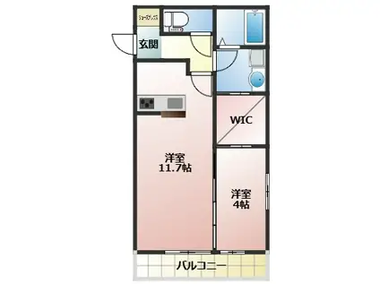 RISIN WAKABA(1LDK/3階)の間取り写真