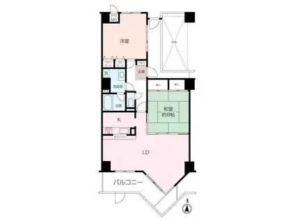 クリオ南葉山壱番館(2LDK/6階)の間取り写真