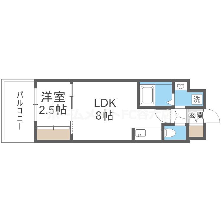 セレニテ新大阪ミラク弐番館(1LDK/13階)の間取り写真