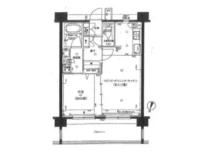クリオ南太田(1LDK/7階)の間取り写真