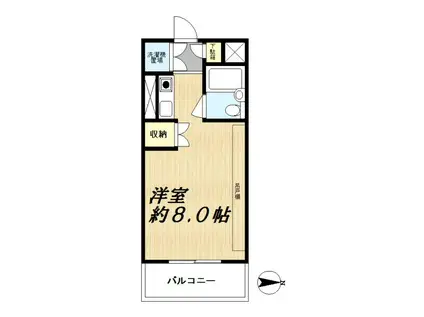 ジュネス市ヶ尾(1K/4階)の間取り写真