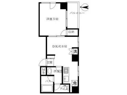 オリーブ白山(1DK/4階)の間取り写真