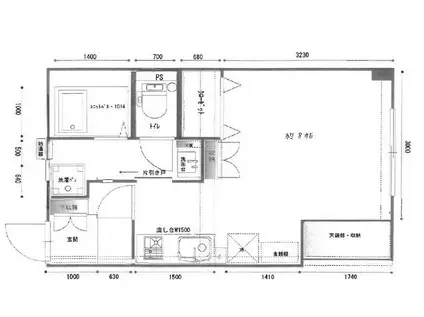 若鶴マンション(ワンルーム/2階)の間取り写真