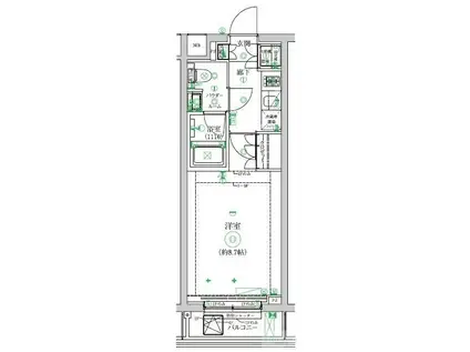セジョリ中野新橋レジデンス(1K/2階)の間取り写真