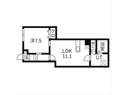 アイリス渋谷 B1階(1LDK/B1階)の間取り写真
