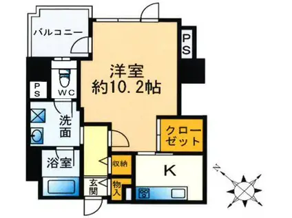 THE CROSS-MENT(1K/3階)の間取り写真