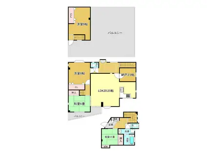 ラジュール箕面(4SLDK/2階)の間取り写真