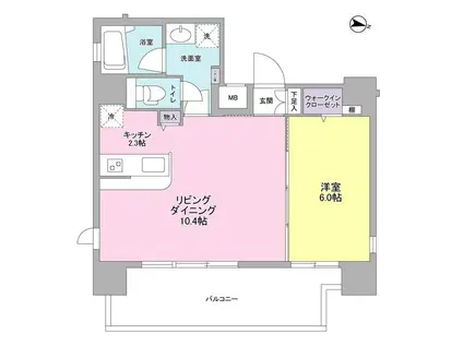 アイルズ東中野(1LDK/10階)の間取り写真