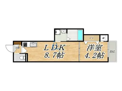 F ASECIA SCHEDAR エフアセシアシェダル(1LDK/1階)の間取り写真