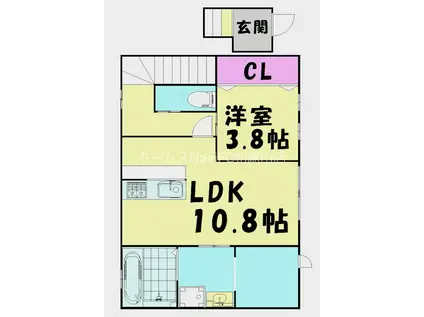 レア・ナル加納(1LDK/2階)の間取り写真
