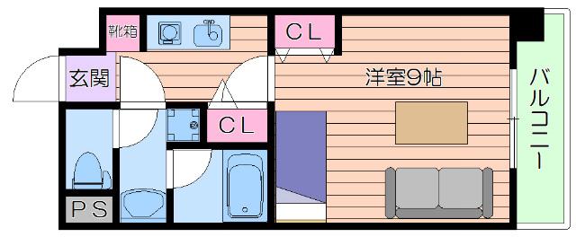 アスール江坂(1K/6階)の間取り写真