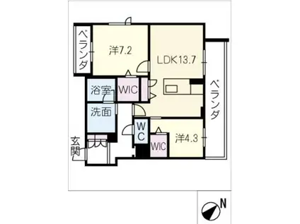 ベラ ルーナ(2LDK/3階)の間取り写真