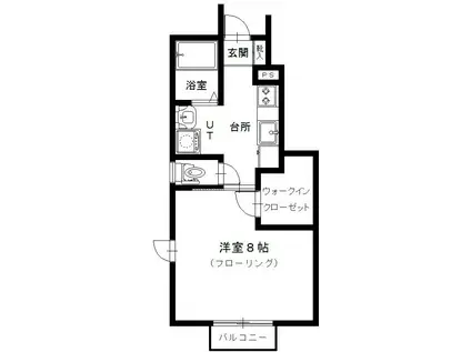 オードリー(1K/1階)の間取り写真