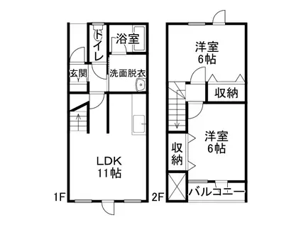 KM-I(2LDK/1階)の間取り写真