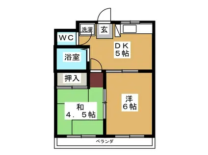 ハイム深澤 3/25退去(2DK/3階)の間取り写真