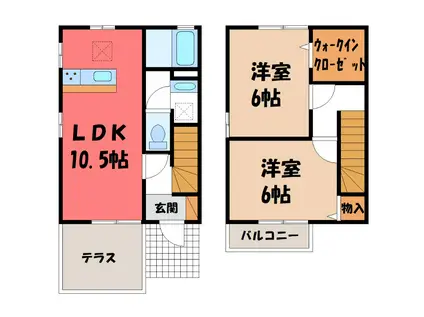 エル古城III(2LDK/1階)の間取り写真