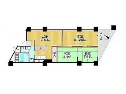 西川口ファミリーマンション(3LDK/3階)の間取り写真