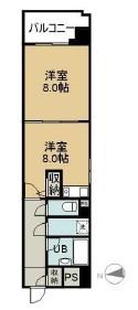 ライオンズマンション倉敷松島(1DK/5階)の間取り写真