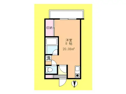 谷中4丁目(ワンルーム/2階)の間取り写真